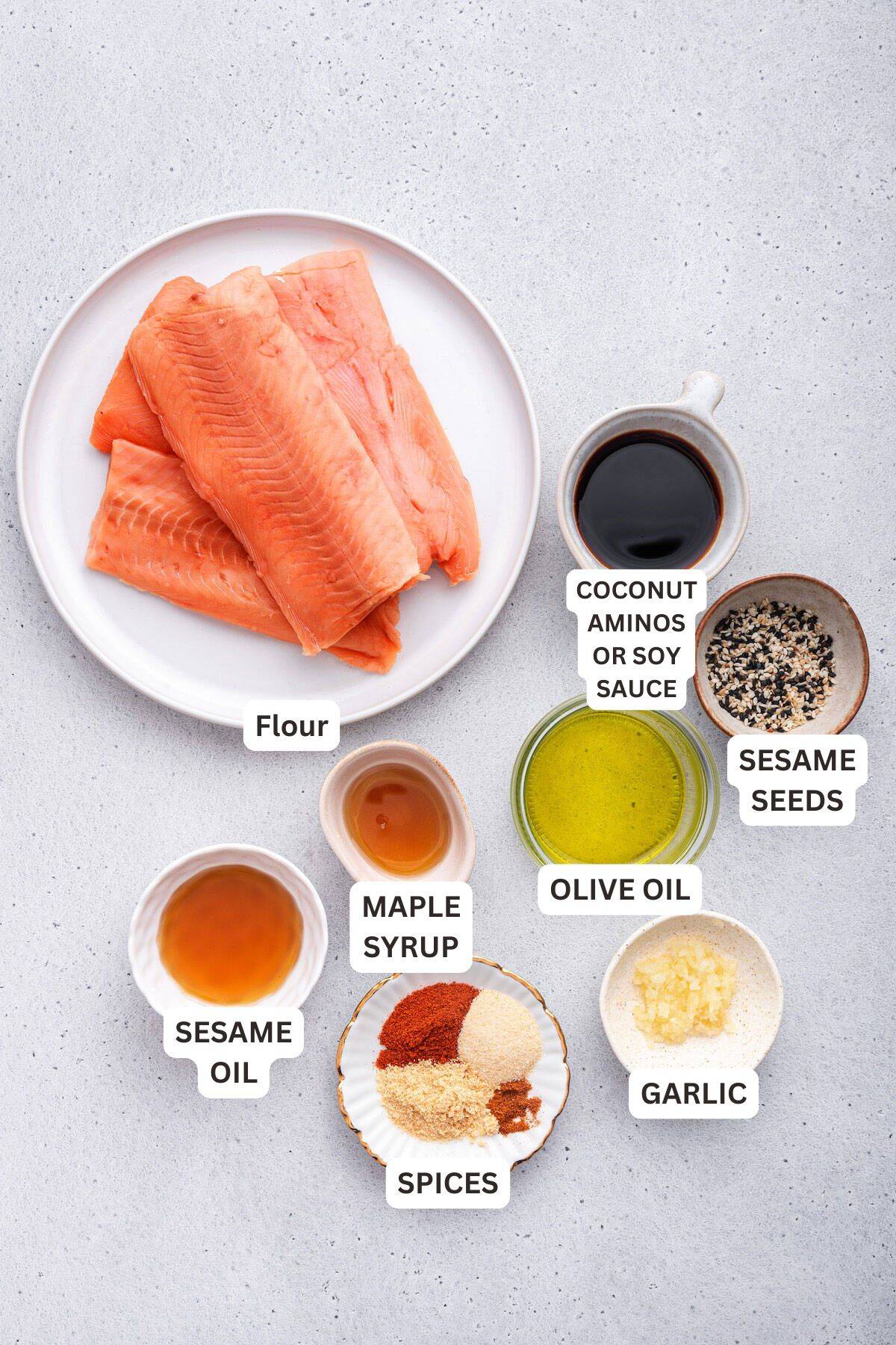 Ingredients for Air Fryer Salmon Bites.